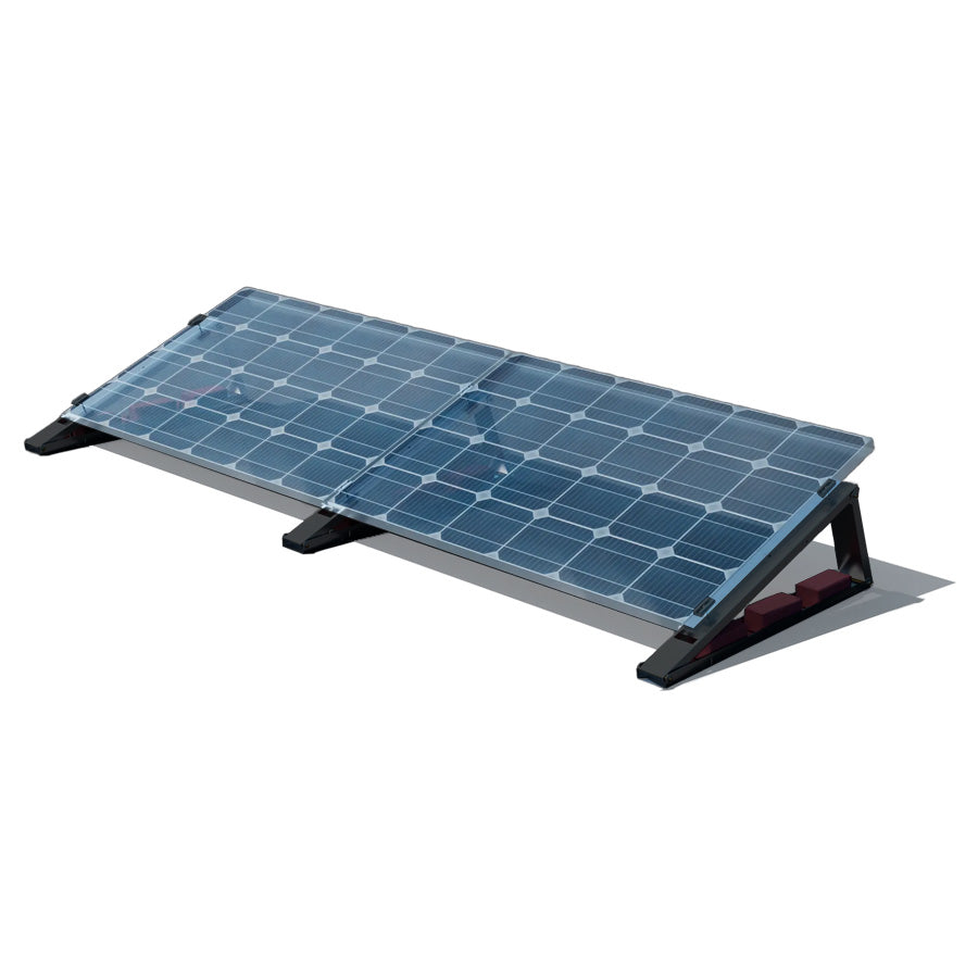 Flachdach-Aufständerung – “Flat-Flex”-Set Black Line – für 2 x PV-Module (nebeneinander)