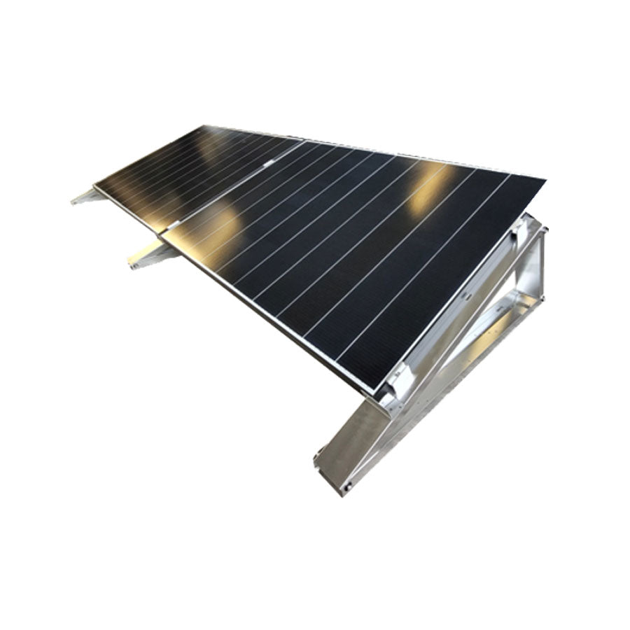 Flachdach-Aufständerung – „Flat-Flex“-Set – für 2 x PV-Module 35° (nebeneinander)