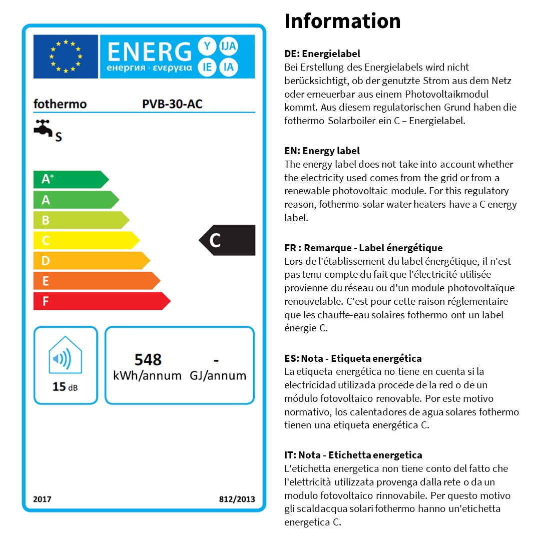 Fothermo Photovoltaischer Hybridboiler 80 Liter