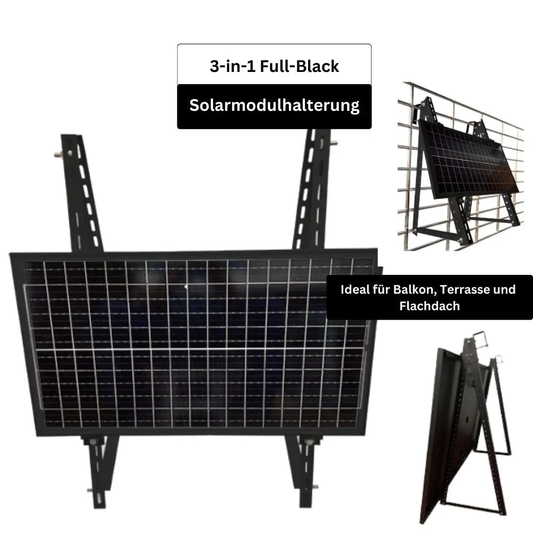 SunLit Solarmodulhalterung 3-in-1 (Full-Black) für Balkonkraftwerke 0,00%MwSt frei