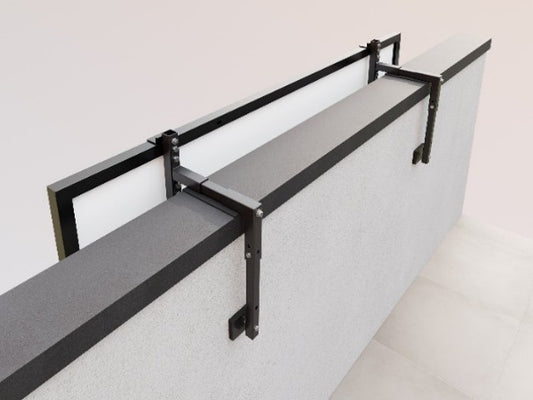 Betonbalkonhalterung Typ 2A – Für breite Brüstungen (180–240 mm)