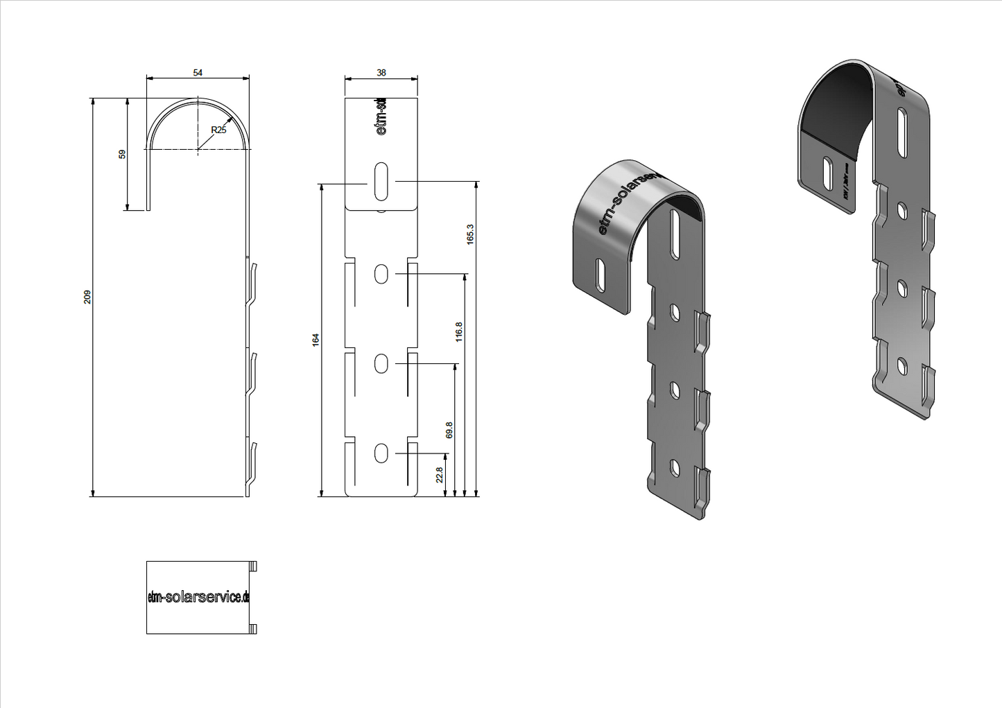 Befestigungssystem für 'runde' senkrechte Geländerstäbe / Sprossen
